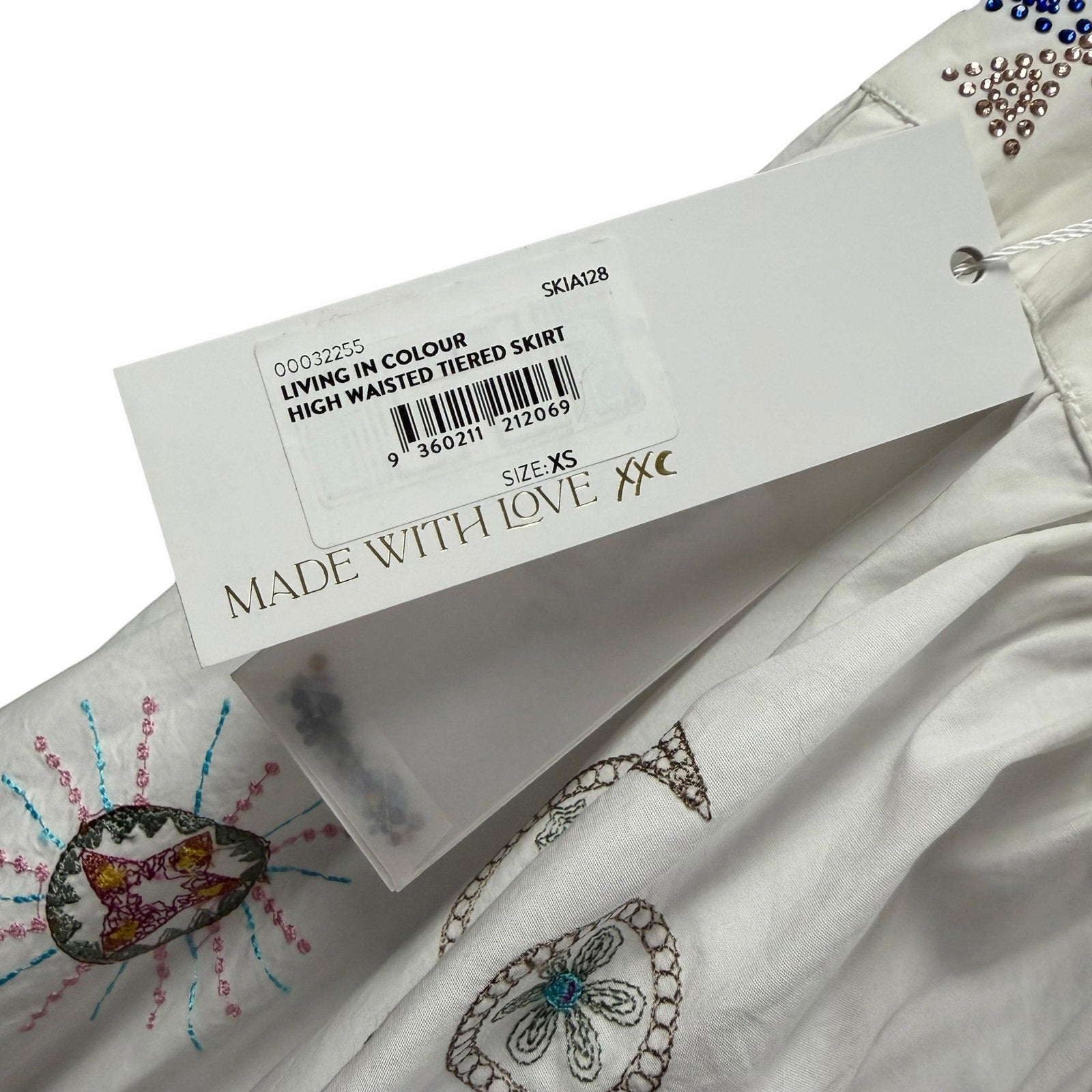 NWT Camilla Living In Colour High Waisted Tiered Maxi Skirt Hand Embroidered XS