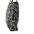 Vintage Christian Dior 1999 Black White Boucle Tweed Top Handle Tote Handbag