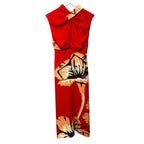 NWT Johanna Ortiz Micaela Al Son De Las Astromelias Floral Midi Dress Womens 0
