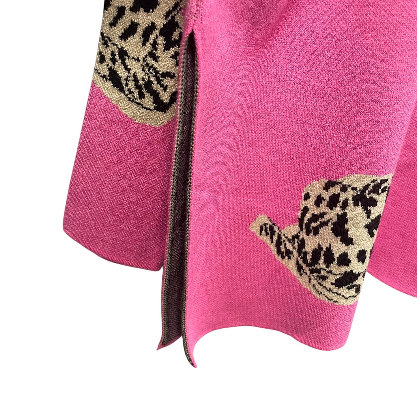 NWT Entro Cowboy Hat Print Mock Neck Sweater Pink Womens Size Small