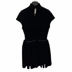 NWT Alaia Turtleneck Velvet Mini Dress Navy Womens FR 36 / US 4