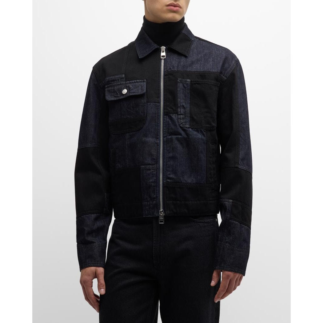 Alexander McQueen Mens Patchwork Denim Zip Up Jacket 58 Made In Italy Streetwear