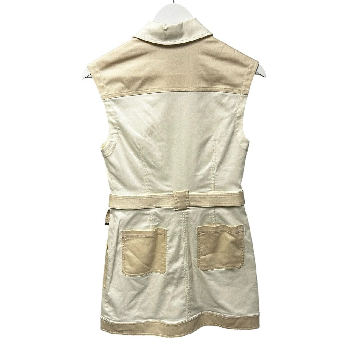 NWT Simkhai Ivory Multi Stretch Denim Esmee Belted Mini Dress Womens 2