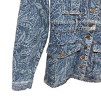 NWT Veronica Beard Jeans Tika Jacket Atlantic Paisley Denim Womens Small