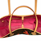 Louis Vuitton Stephen Sprouse Roses Neverfull Handbag Brown Pink Floral Designer