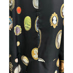 Libertine Cameos Printed Fit & Flare Ruffle Silk Dress Womens Large $2600