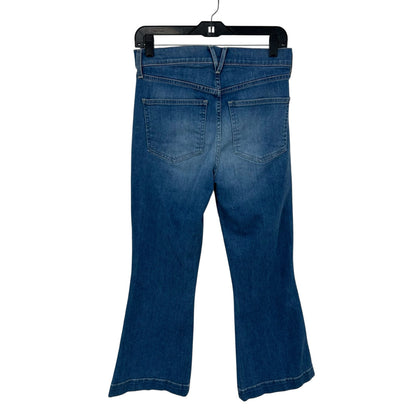 Veronica Beard Mystic Blue Carson Ankle Flare High Rise Denim Jeans Womens 26