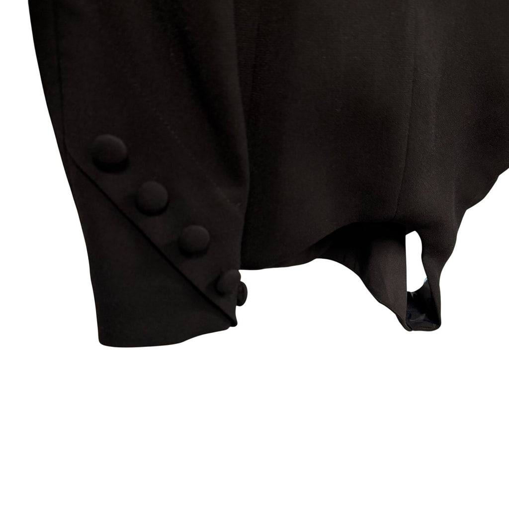 NWT Monot Tuxedo Playsuit Romper Lamé Trim Black Crepe Womens IT 36 / US 0