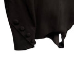 NWT Monot Tuxedo Playsuit Romper Lamé Trim Black Crepe Womens IT 36 / US 0