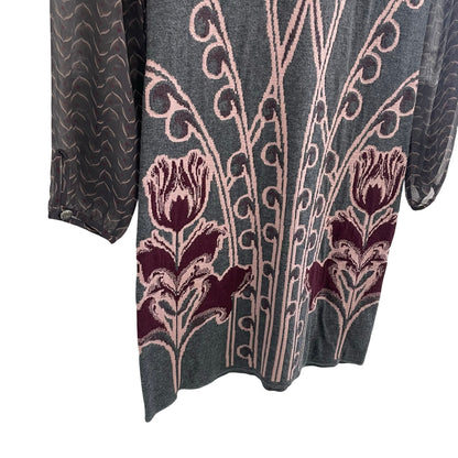 NWT Anthropologie Knitted & Knotted Saone Sweater Dress Grey Motif Womens XS