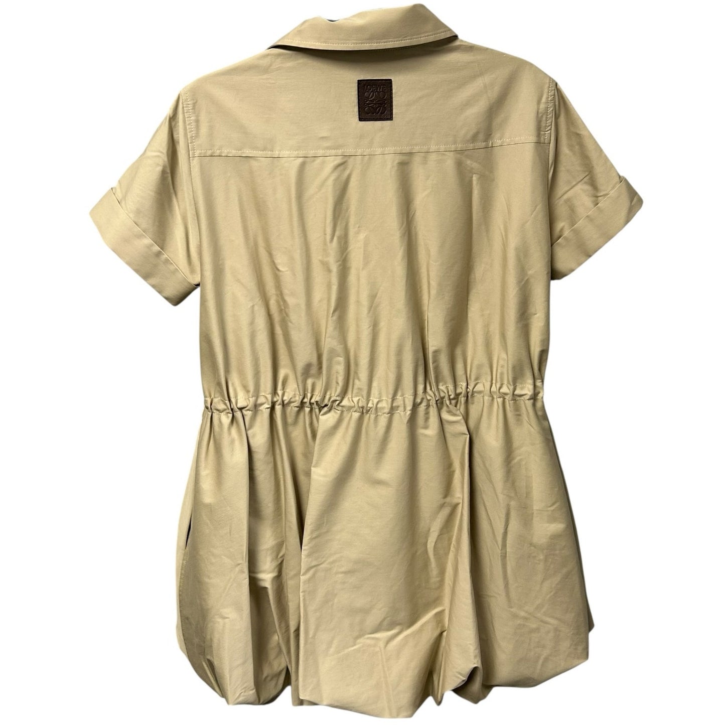 NWT Loewe Beige Short Sleeve Drawstring Bubble Dress Womens 36 / US 2/4