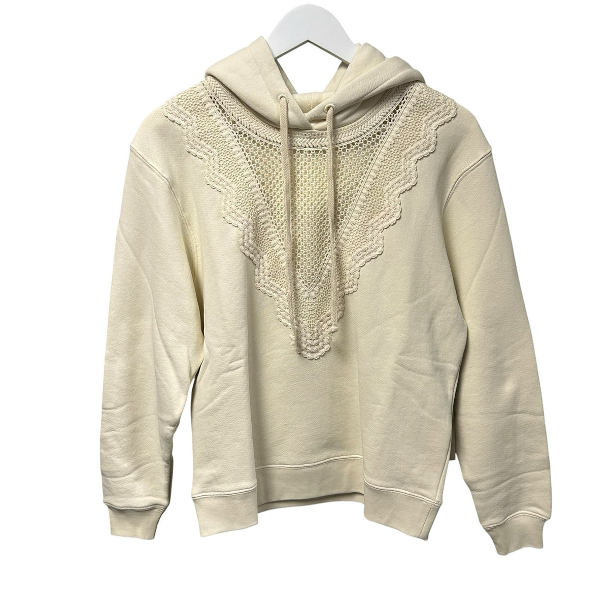 NWT Mother Antique White The Accent Square Drawstrinh Hoodie Womens XS Neutral