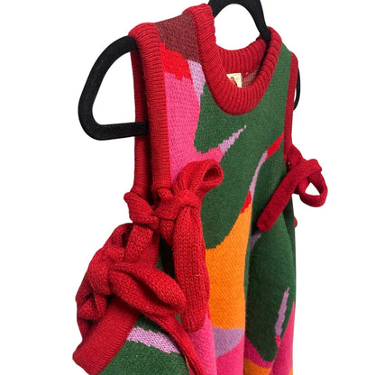 Farm Rio x Anthropologie Cold Shoulder Crew Sweater Multicolor Knit Womens Small