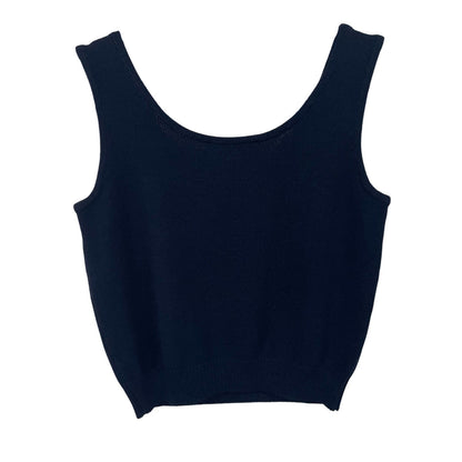 Vintage St. John White Label Santana Knit Navy Tank Top Womens Size P / US 2