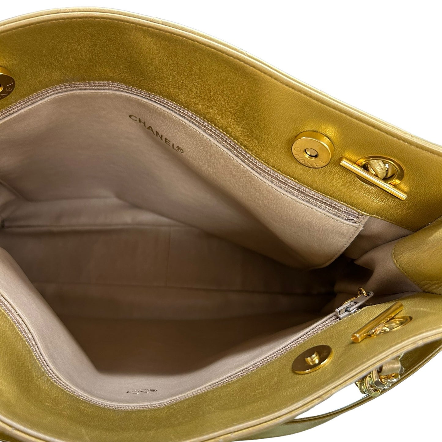 Chanel Gold Coco Ball Matelassé Chain Leather Shoulder Tote Bag