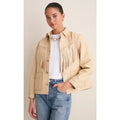 The Great Toasted Almond Leather Fringe Jacket Size 2 / US Medium Western