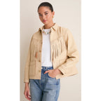 The Great Toasted Almond Leather Fringe Jacket Size 2 / US Medium Western
