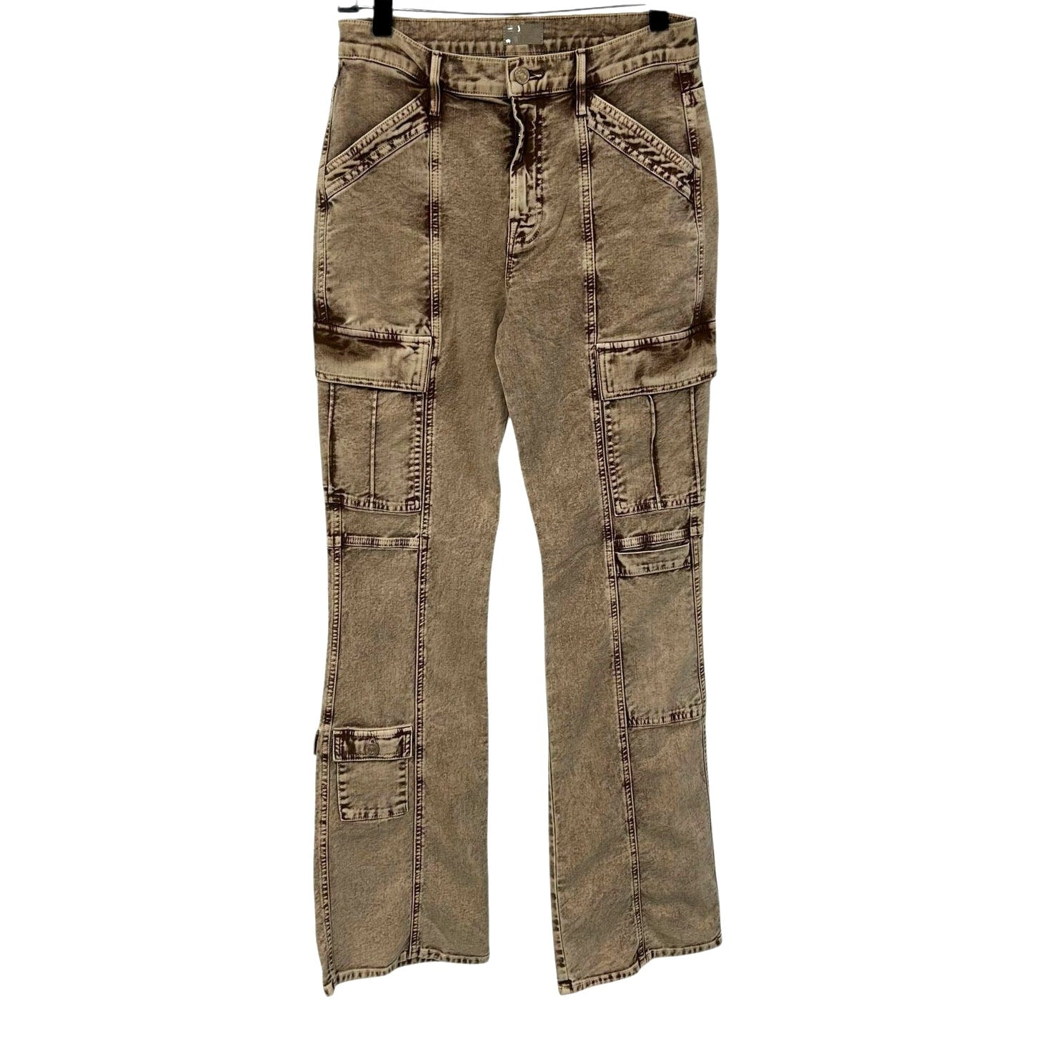 NWT Mother High Rise Flare Tan Swiss Army Desperado Heel Jeans Womens 28 / 6