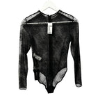 NWT Dolce & Gabbana Black Chantilly Lace Long Sleeve Bodysuit Womens 38 / US 2