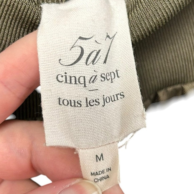 Cinq a Sept Olive Green Giles Pull On Mid Rise Crop Jogger Pants Womens Medium