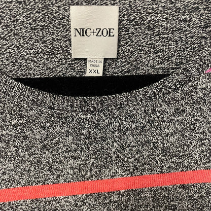 Nic + Zoe Multicolor Striped Long Sleeve Knit Crewneck Top Womens XXL