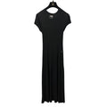 Chanel Black Wool Silk Blend Ribbed Knit Short Sleeve Maxi Dress Womens 36 / 00