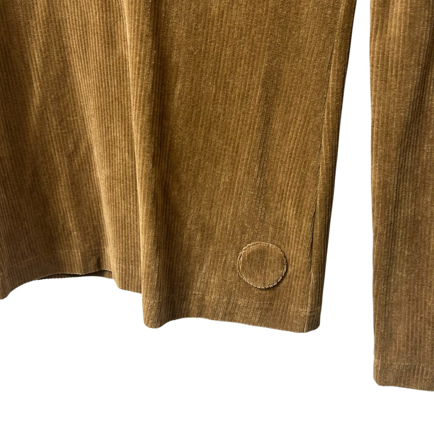 NWT AKRIS Punto Brown Corduroy Long Sleeve Cotton Blend Mock Neck Top Womens 2