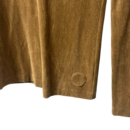 NWT AKRIS Punto Brown Corduroy Long Sleeve Cotton Blend Mock Neck Top Womens 2
