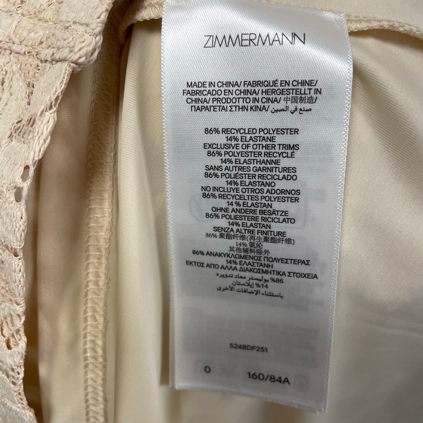 NWT Zimmermann Hypnotic Lace Belted Mini Utility Shirt Dress Cream AUS 0 / US 4