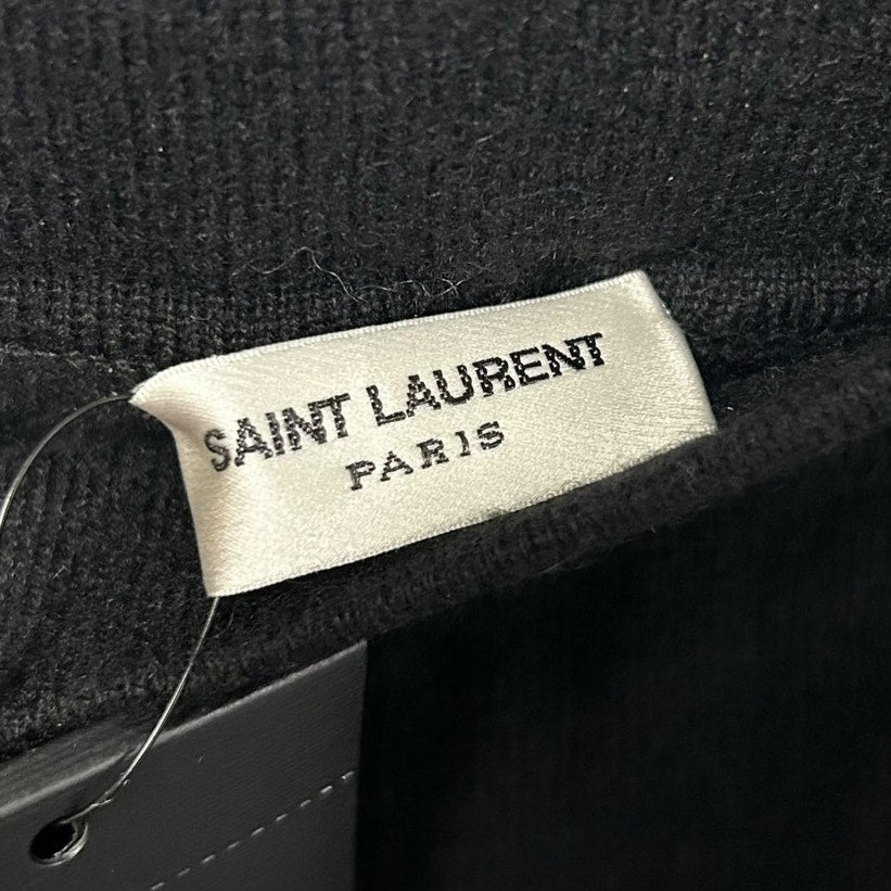 NWT Saint Laurent Paris Black Cashmere High Waist Jogger Pants Womens Small