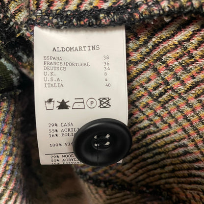 Anthropologie Aldomartins Wool Blend Knit Black Floral Intarsia Blazer Size 4