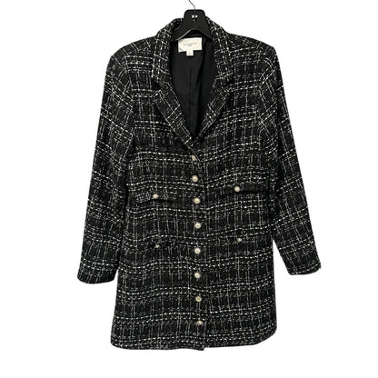 Pomander Place Tuckernuck Black White Tweed Stacie Mini Dress Womens Large
