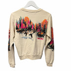 NWT Mother The Camper Sweatshirt Lake Scene Print Small Neon Cabincore Outdoor