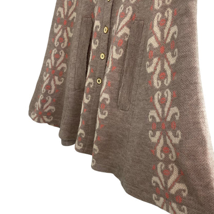 Anthropologie Madchen Flowering Pompona Sweater Cape Cardigan Womens Medium