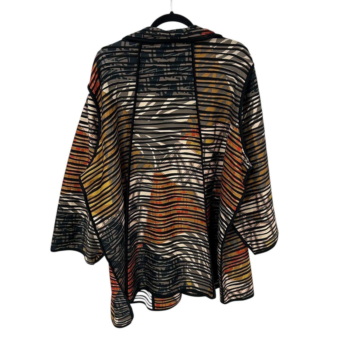 Ali Miles Orange Red Black Textured Single Button Closure Jacket Womens Size 3X