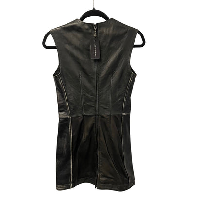NWT Acne Studios Black Paneled Leather Mini Dress Womens 34 / US 2
