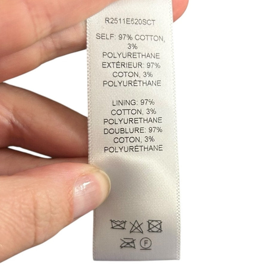 NWT Carolina Herrera Black Multi Floral Embroidered Shirt Dress w/ Tie Womens 2