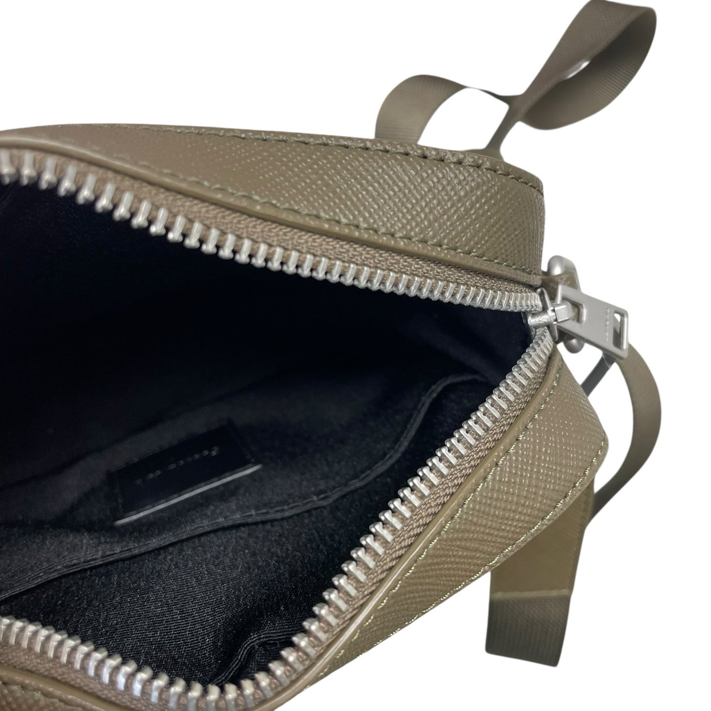 Sandro Saffiano Leather Small Reconstituted Leather Crossbody Bag Olive Green