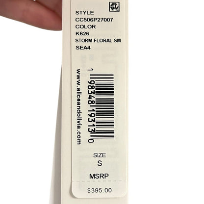 NWT Alice + Olivia Storm Floral Print Keeley Short Sleeve Blouse Womens Small