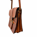 Freedman Large Snaffle Bit Shoulder Bag Chesnut Brown Glazed Leather Equestrian