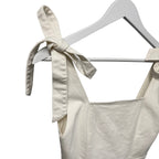 Alice + Olivia Jeans Maryann Tie Shoulder White Denim Mini Dress Womens Size 2