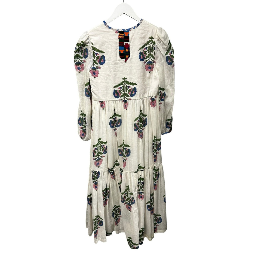 NWT Alix of Bohemia White Multi Paradise Oahu Print Maxi Dress Womens XS Boho