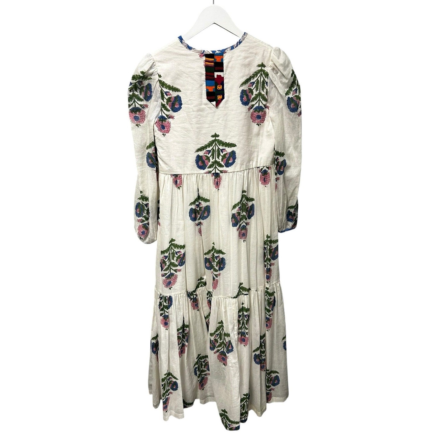 NWT Alix of Bohemia White Multi Paradise Oahu Print Maxi Dress Womens XS Boho
