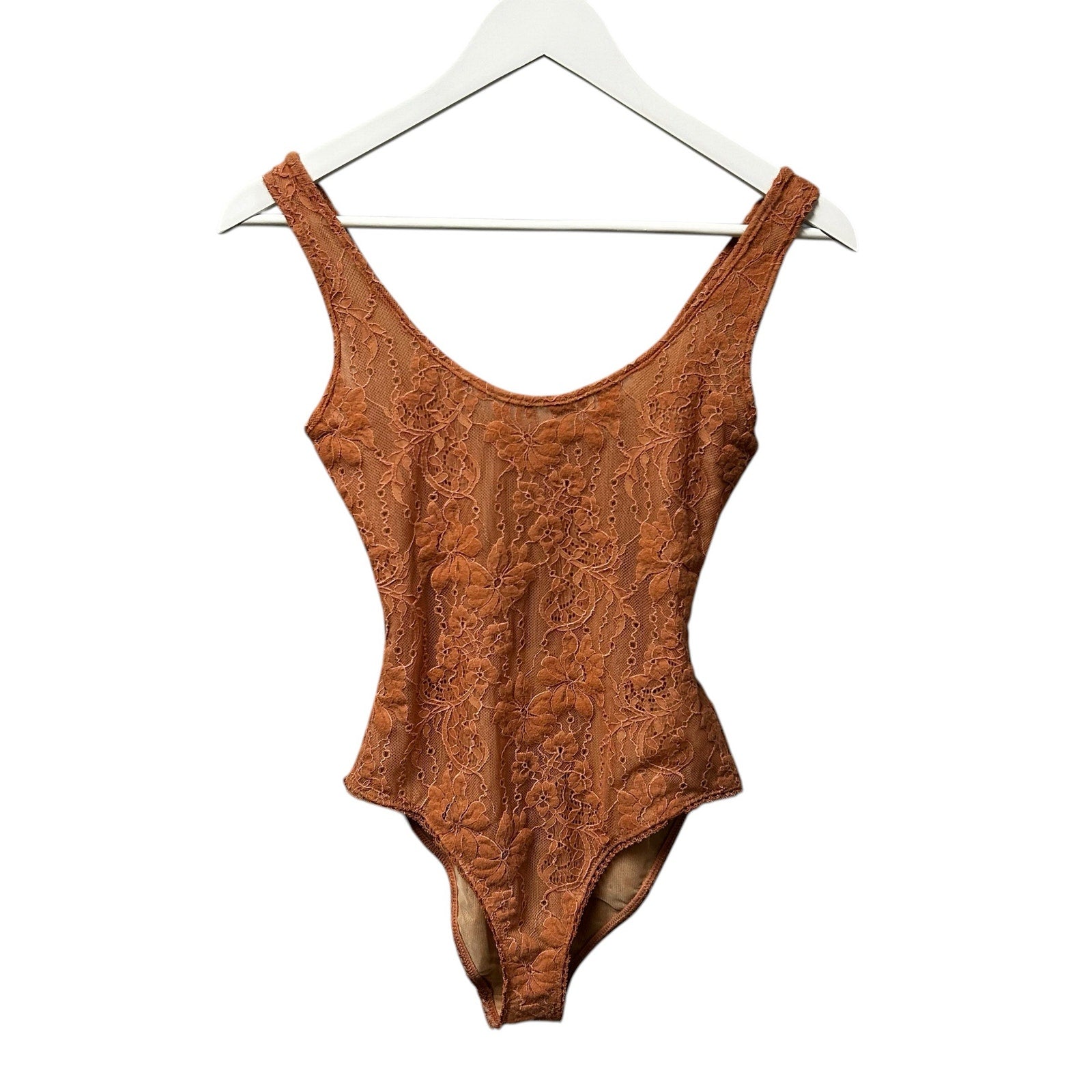 NWT Zimmermann Blush Pink Lace Scoop Neck Bodysuit Womens US 4