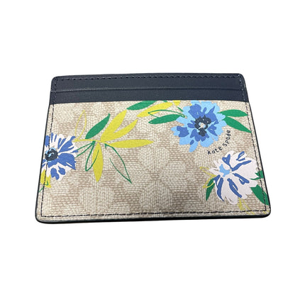 NWT Kate Spade Small Slim Card Holder Wallet Blazer Blue Spade Flower Print
