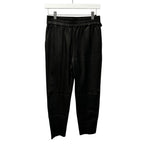 NWT SPRWMN Black Leather Pull On Slim Jogger with Pockets Womens XS