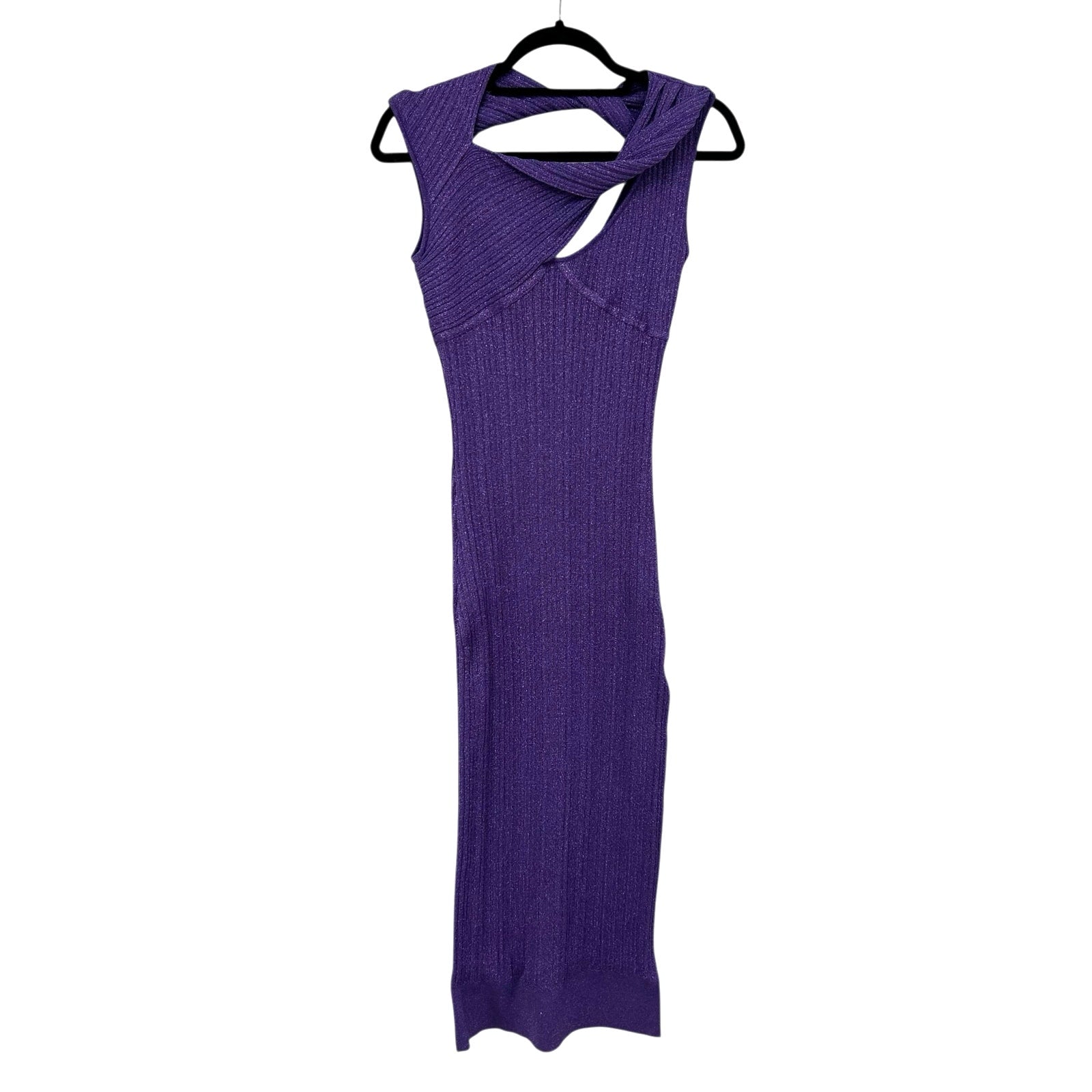 AKNVAS Sevrine Purple Twisted Glittery Sleeveless Midi Dress Womens Me –  STEPHEN LAWRENCE LTD