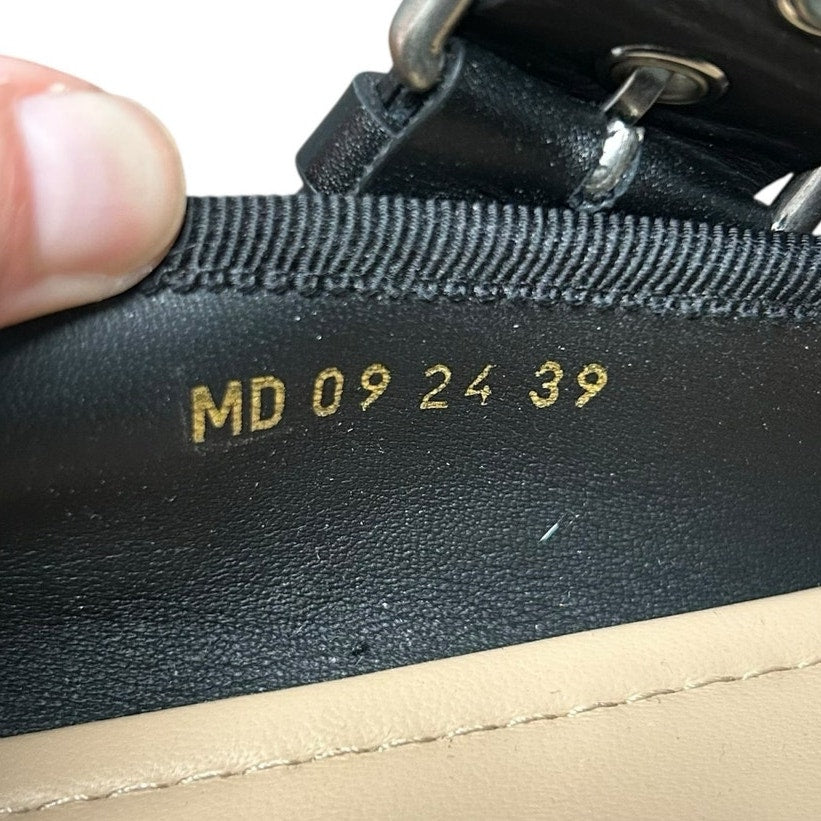 Christian Dior Black Supple Calfskin Punk Buckle Ballet Flat Womens 39 / US 9