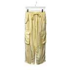 NWT Phoebe Philo Vanilla Silk Crushed Drawstring Cargo Trousers Womens 36 / US 4