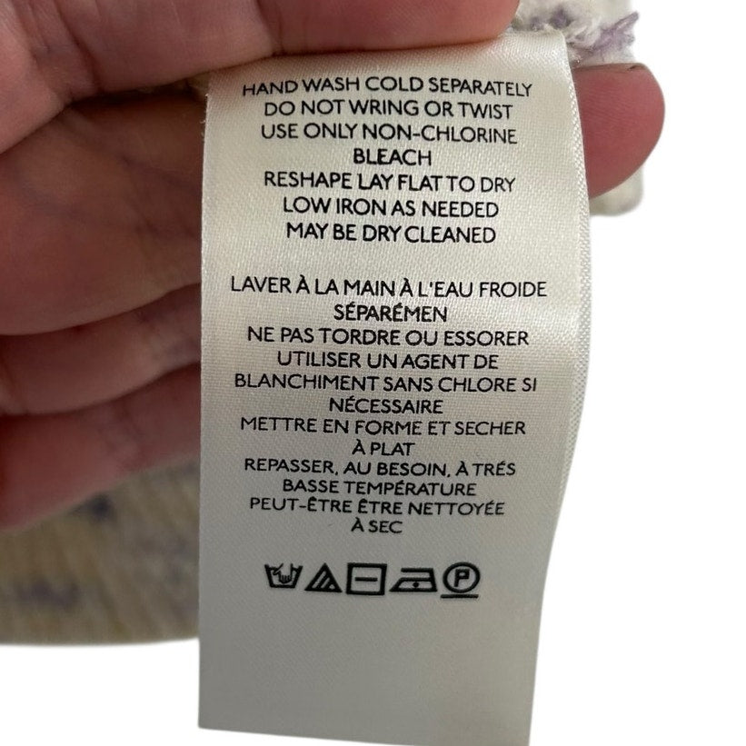 by Anthropologie Tan Multicolor Gardenia Button-Up Sweater Vest Womens Medium